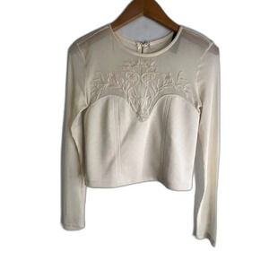 Akira Chicago Black Label Mesh Lace Bodice Fitted Top Size Small‎